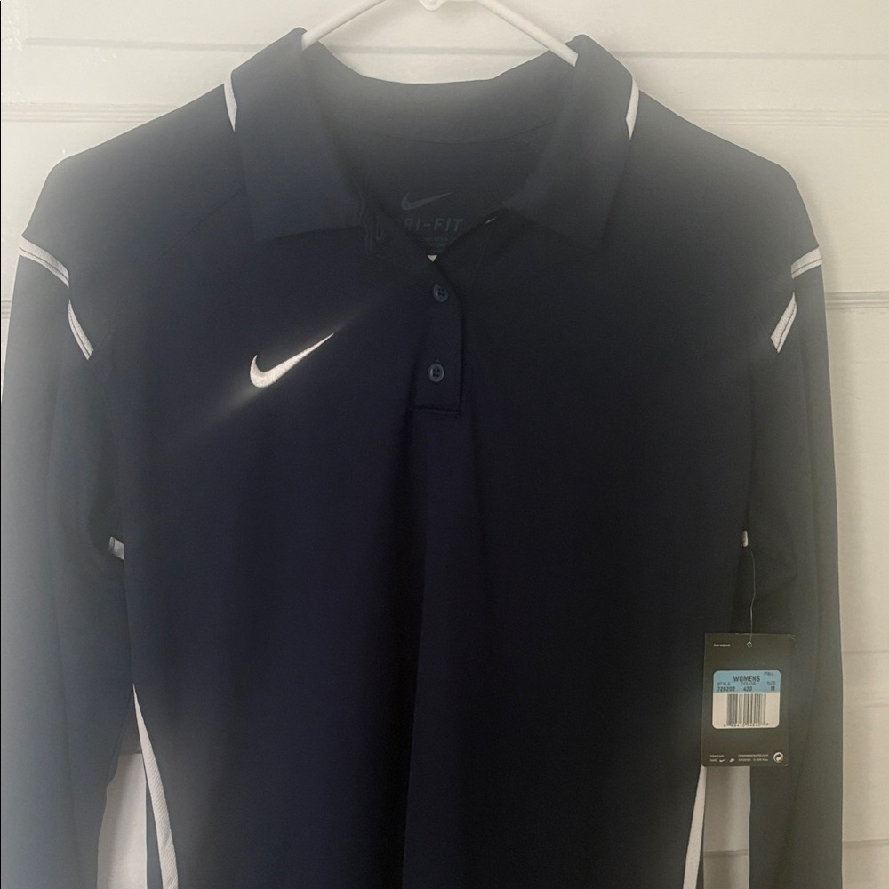 Nike Dri-FIT Navy Hoodie with White Details